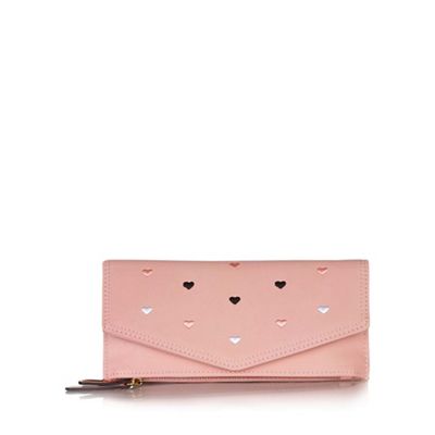Pink heart stitch envelope wallet
